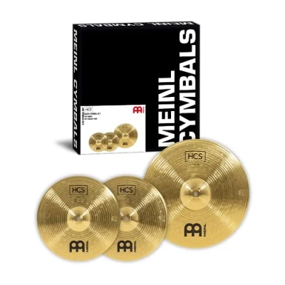 Abbildung von Meinl Cymbals Beckenset HCS Basic — mit 14 Zoll Hihat, 18 Crash Ride Schlagzeug Becken Messing, Traditionelles Finish (HCS1418)