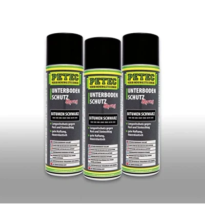 Abbildung von Petec_bundle 3X PETEC UNTERBODENSCHUTZ Bitumen Spray Steinschlagschutz SCHWARZ 500 ML 73150