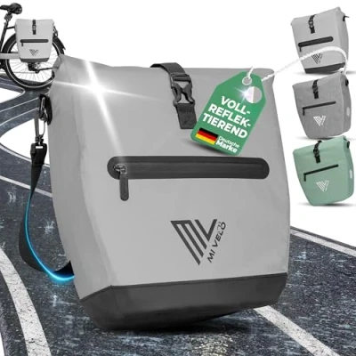 Abbildung von MIVELO 2in1 Fahrradtasche für Gepäckträger Gepäckträgertasche wasserdicht Inkl. gepolstertem Laptopfach &amp; Schultergurt Tasche Fahrrad I Packtasche 20L (Vollreflektierend)