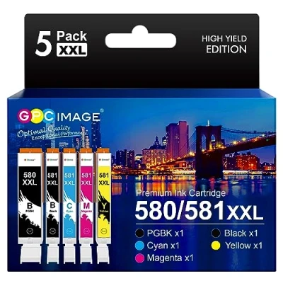 Abbildung von GPC IMAGE 580 581 XXL Kompatible für Canon Druckerpatronen PGI CLI TR8550 TS6350a TS6350 TS705 TS6150 TR7550 TS8251 TS8150 TS8250 (5er Pack)