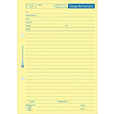 Abbildung von AVERY Zweckform 10 x Vordruck Gesprächsnotiz A5 VE=50 Blatt