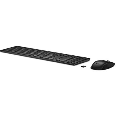 Abbildung von HP 650 kabellose Tastatur und Maus, 20 anpassbare Tasten, mit 6 Neigungswinkel, geformten Tasten 2 mm Hub, Ziffernblock, Maus co DPI verstellbar, Schwarz, 4R013AA