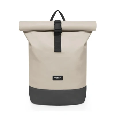 Abbildung von LARKSON Rucksack Damen &amp; Herren Beige Grau Janne Rolltop mit Laptopfach für Uni, Arbeit, Reise Fahrrad Backpack Tagesrucksack Mittelgroß Wasserabweisend