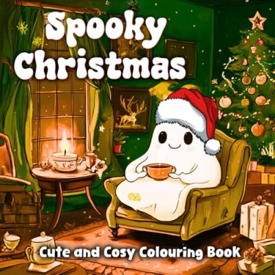 Abbildung von Spooky Christmas: Cute and Cosy Colouring Book for All Ages Kids, Adults, Teens Featuring Winter Holiday Scenes Relaxation &amp; Fun with Adorable Ghosts Cutie Creepy Characters