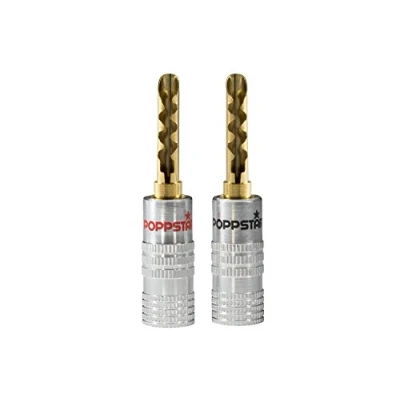 Abbildung von Poppstar 2X Hohl Bananenstecker (bis 6mm², 24k vergoldete Kontakte, 1x schwarz, rot)