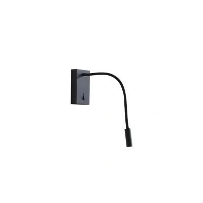 Abbildung von Lucande LED Leseleuchte Hetti, schwarz, Metall, 14 cm hoch