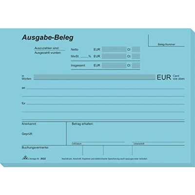 Abbildung von RNKVERLAG 3022 Ausgabe Beleg, Block mit 2 x 50 Blatt, Durchschreibepapier, DIN A5 quer