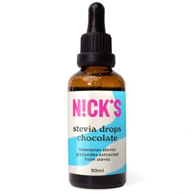 Abbildung von NICKS Stevia Flüssig Flavour Drops Schokolade (50ml), Keto Zuckerfreie Tafelsüße ohne Kalorien, Low carb Zuckerersatz, Süßstoff, Flüssigsüße, Alternative zu Zucker, Süßungsmittel mit Pipette