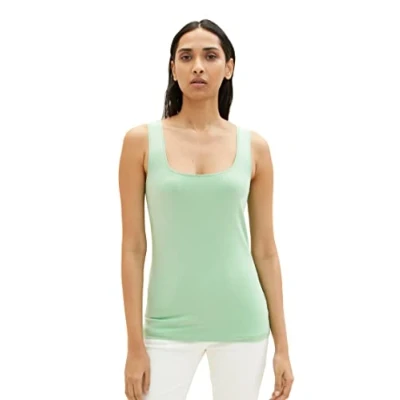 Abbildung von TOM TAILOR Damen 1035393 Basic Top, 31034 Okra Green, XXL