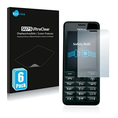 Abbildung von Savvies 6 Stück Schutzfolie für Nokia 301 Displayschutz Folie Ultra Transparent
