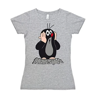 Abbildung von Logoshirt DER Kleine Maulwurf Tshirt print, Damen, Größe: Large, Grau meliert