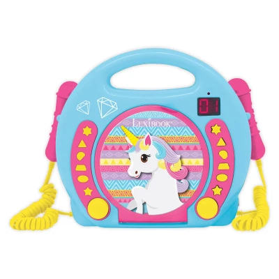 Abbildung von Lexibook Tragbarer CD Player mit 2 Mikrofonen Einhorn