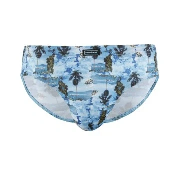 Abbildung von Bruno Banani Long Beach Sportslip Blau Muster Polyester Small Herren