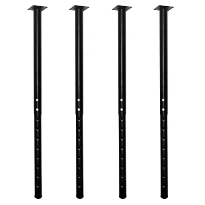 Abbildung von QLLY Tischbeine Metall Schwarz 4 Stück Schreibtischbeine Höhenverstellbar 60 100cm Möbelfuß Hochbelastbares Geeignet Tischfuß für Heimbüro Schreibtisch Arbeitsplatten (4, Schwarz)