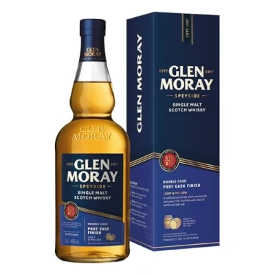 Abbildung von Glen Moray Port Cask Finish Schottischer Single Malt Whisky aus der Speyside mit Geschenkverpackung 1 x 0,7 l