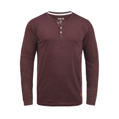 Abbildung von Solid Sdvolko Langarmshirt Wine red, Herren, Größe: Large, red