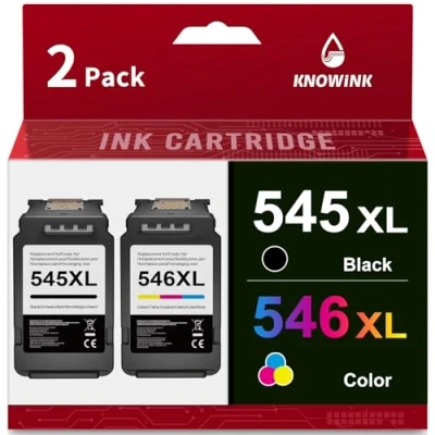 Abbildung von KNOWINK 545XL 546XL Patronen Kompatibel für Canon Druckerpatronen 545 546 XL Multipack PG545 CL546 Pixma MX495 TR4550 TS3350 TS3150 TR4551 MG2550s MG2555s Tintenpatronen Schwarz/Farbe