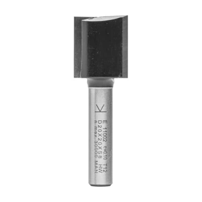 Abbildung von ENT 11002 Nutfräser HW, Schaft (S) 8 mm, Durchmesser (D) 20 NL SL 32 GL 52 mit HW Grundschneide