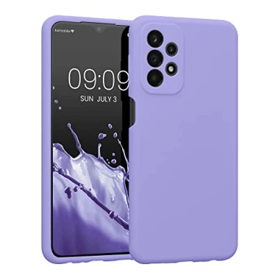 Abbildung von kwmobile Handyhülle kompatibel mit Samsung Galaxy A23 4G / 5G Hülle gummierte Handy Case aus Silikon in Lavendel