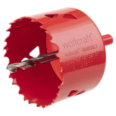 Abbildung von wolfcraft Bi Metall Lochsäge I 5474000 Ø 68 mm für Steckdoseninstallationen in Trockenbaumaterialien, Holz, Kunststoff und Metall, TÜV geprüft Schnitttiefe 40