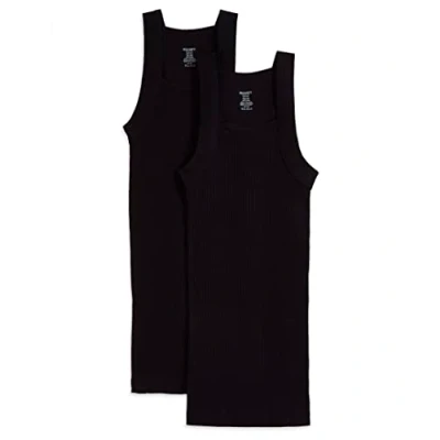 Abbildung von 2(x)ist Herren Essential Cotton Tank, Quadratisch, 2 Stück Baselayer Shirt, Tiefschwarz, L EU