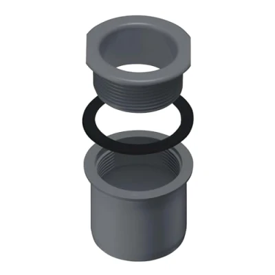 Abbildung von INEFA Ablaufstutzen zum Schrauben für Kastenrinne, PVC NW83/DN75 Anthrazit Einhangstutzen Dachrinnenzubehör, einfache Montage, Made in Germany