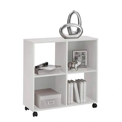 Abbildung von FMD Möbel, 290 001 Sprint Büroregal bücherregal auf rollen ideal für A4 ordner, weiß, maße72.0 x 77.0 33.0 cm (BHT)