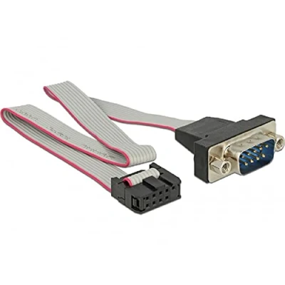 Abbildung von DeLock Kabel RS 232 Seriell Bu &gt; DB9 Stecker Belegung 1:1
