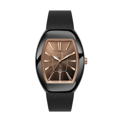 Abbildung von Ice Watch boliday Dome Black Sunset RG Schwarze Damenuhr mit Silikonarmband 024032 (Small)
