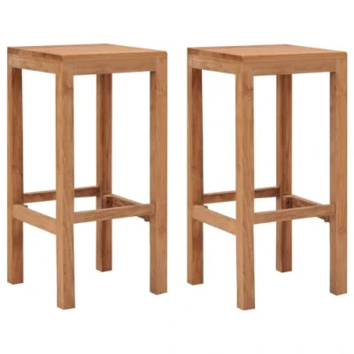 Abbildung von vidaXL 2X Teak Massiv Barhocker Bistrohocker Tresenhocker Küchenhocker Thekenhocker Barstuhl Tresenstuhl Bar Stuhl Hocker Thekenstuhl
