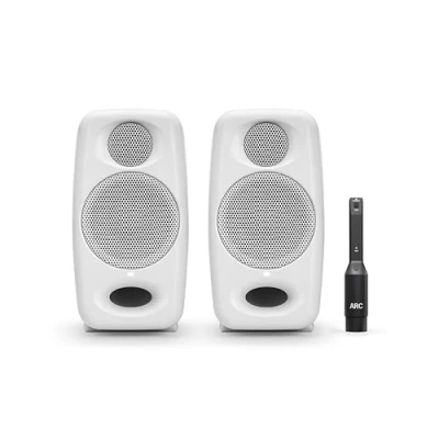 Abbildung von IK Multimedia iLoud Micro Monitor Pro Pair 2 Way bi amped, highly portable, digitally controlled compact reference studio monitors. X MONITOR. Incl. ARC calibration mic. White.