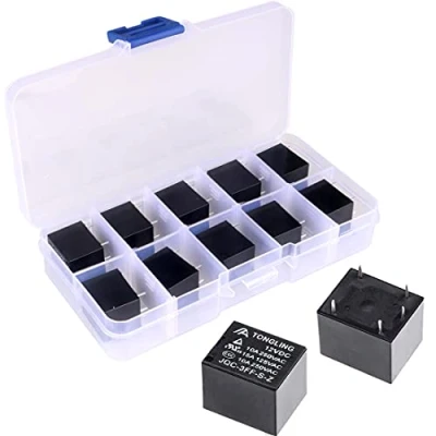Abbildung von GUUZI 10pcs Leistungsrelais SPDT PCB Typ DC 12V Spule 5 Pins Mini Power Spulenrelais JQC 3F