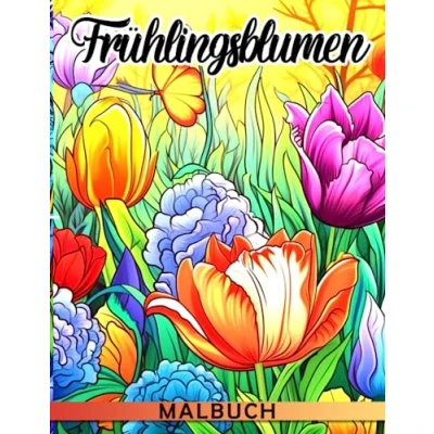 Abbildung von Malbuch für Frühlingsblumen: 30 beruhigende Blumenbilder zum Ausmalen und Entspannen, perfekt als Stressabbau Geschenke Entspannungsgeschenke ... einschließlich Kinder Jugendliche.