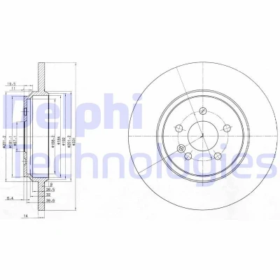 Abbildung von DELPHI BG3728 Bremsscheibe 331 14 5 voll geölt unbehandelt ohne Radlager, ABS Sensorring MERCEDES BENZ: ML Klasse