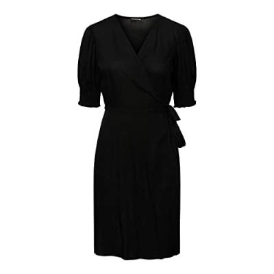 Abbildung von Pieces Pctala WRAP Dress Freizeitkleid, Damen, Größe: Medium, Black