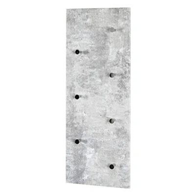 Abbildung von HAKU Möbel Wandgarderobe betonoptik, chrom, MDF, Metall Maße: B 80 cm x H 30 T 6 cm, Style: Modern