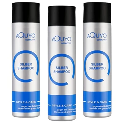 Abbildung von Style &amp; Care Silber Shampoo, Anti Gelbstich Shampoo für graues, hell gefärbtes oder blondes Haar (3x 250ml) Silbershampoo spendet Feuchtigkeit und steigert Farbbrillanz blondiertes