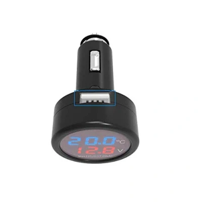 Abbildung von GOFORJUMP 3 in 1 Digital Voltmeter, Thermometer 12V 24V Zigarettenanzünder USB Car Charger