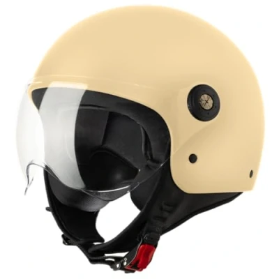 Abbildung von VINZ Duoro Roller Helm Jet Mopedhelm Herren und Damen in Gr. XS XXL Jethelm mit Visier ECE 22.06 Zertifiziert Motorradhelm Erhältlich Creme