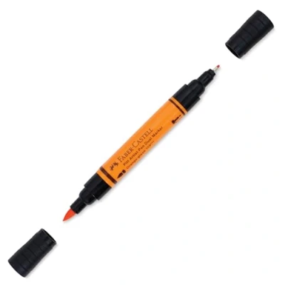 Abbildung von Faber Castell Art &amp; Graphic Pitt Artist Pen Dual Marker India Ink, Orange Glaze Single Pen, For Art, Craft, Drawing, Skizzing, Home, School, Uni, Coloring