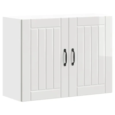 Abbildung von vidaXL Küchen Hängeschrank Lucca Hochglanz Weiß Holzwerkstoff, Wandschrank Küche, Wandschrank, Oberschrank, Küchenschrank,