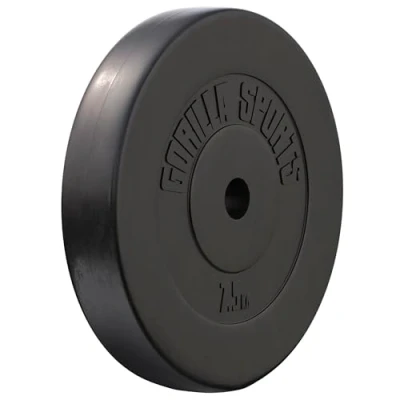Abbildung von GORILLA SPORTS Hantelscheiben Einzeln/Set, 1,25 30kg, Gewichtsscheiben, 30mm Bohrung, Kunststoff