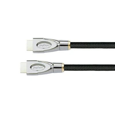Abbildung von PYTHON Series PREMIUM Ultra High Speed HDMI 2.1 Kabel 8K UHD 2 / 4K vergoldete Stecker, 3 fach Schirmung KUPFERLEITER Nylongeflecht SCHWARZ m
