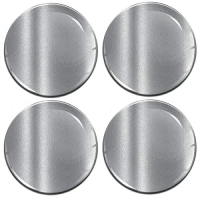 Abbildung von Biomar Labs® 4 x 60mm Aufkleber 3D Silikon Silber Für Radkappen Nabenkappen Radnabendeckel Rad Nabendeckel A 9760
