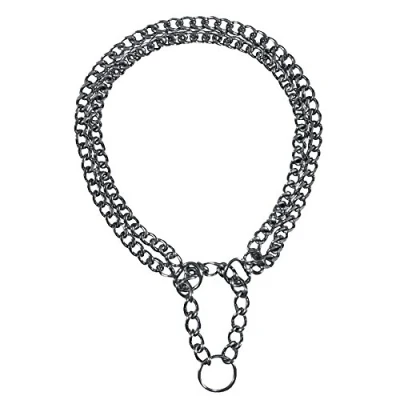 Abbildung von TRIXIE Zug Stopp Kettenhalsband Größe XL: Halsumfang 65 cm/2,5 mm in silber stabiles 2 reihig für sehr große Hunde, verchromt, leicht zu reinigen, 2247