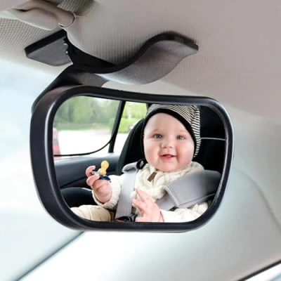 Abbildung von Naapesi 360 Schwenkbar Rücksitzspiegel mit Clips, Saugnapfspiegel für Autositze, Bruchsicherer Auto Rückspiegel Spiegel Baby, Saugnapf Autositz Spiegel, Baby Meisten
