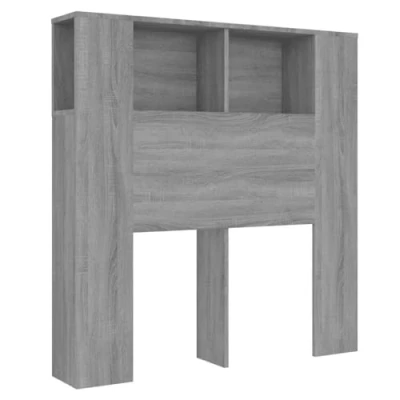 Abbildung von vidaXL Kopfteil mit Ablagen Regal Wand Bücherregal Betthaupt Bettkopfteil Schlafzimmer Grau Sonoma 100x18,5x104,5cm