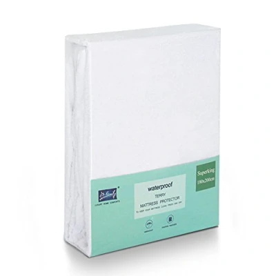 Abbildung von Family Bedding Matratzenschoner für Super Kingsize Bett, 100% wasserdicht, Frottee Baumwolle