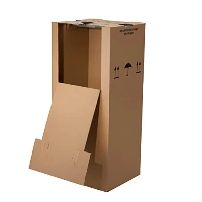 Abbildung von BB Verpackungen 2 x Kleiderbox 600 510 1350 mm (2 wellig, inklusive stabiler Metallkleiderstange) Sets zwischen 1 und 12