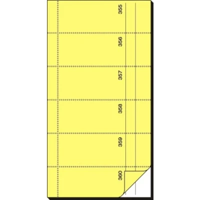 Abbildung von Sigel 5 x Bonbuch 360 Abrisse 105x200mm 65g/qm gelb selbstdurchschreibend 2x60 Blatt